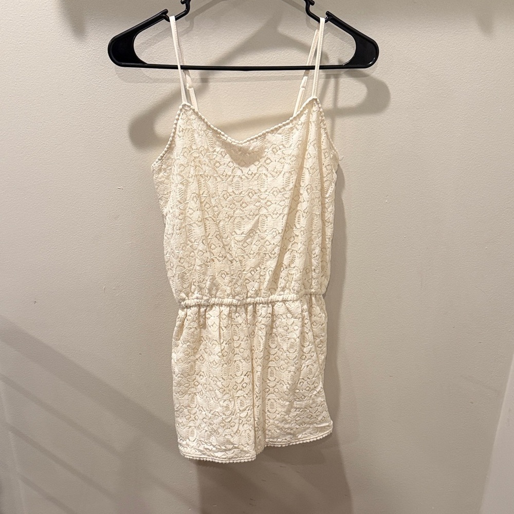 Mossimo Supply Co. Cream Lace Romper